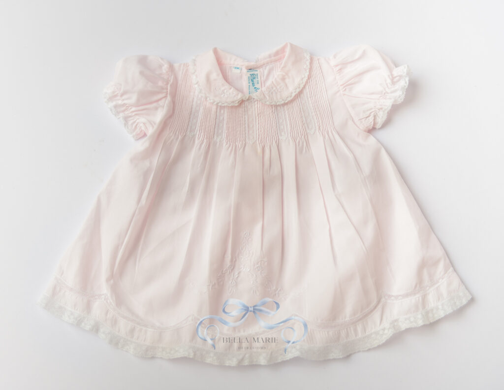 Pink Feltman Brothers lace dress in small size 6 months.